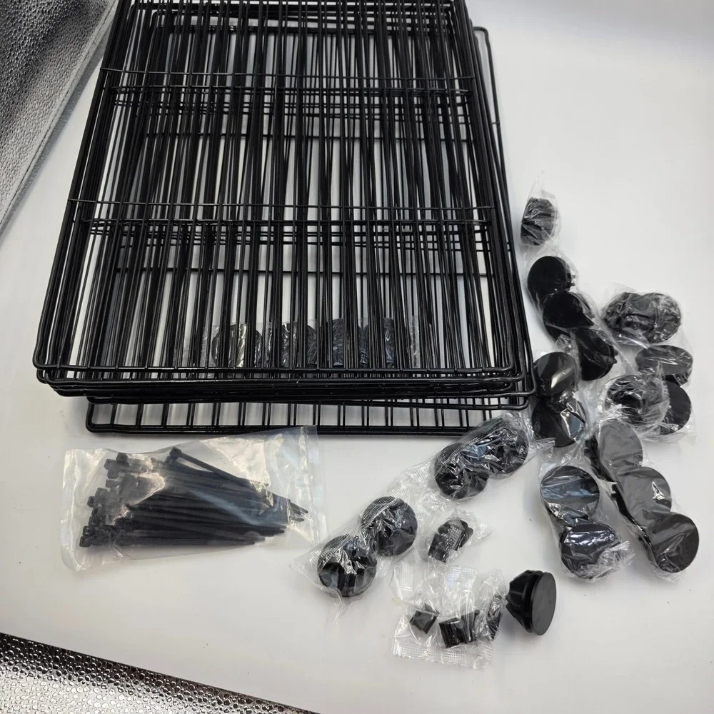 LURIVA DIY Small Animal Playpen 12 Panels Black Metal Wire Pet Fence 15x12 O4